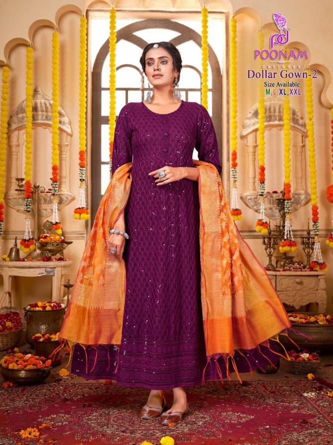 Poonam Dollar Gown 2 Wholesale Kurti With Dupatta Collection
